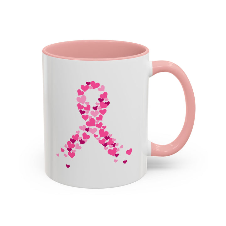 Mug "octobre rose" Ruban Rose Cœurs – Tasse Solidaire Octobre Rose - MoodElle