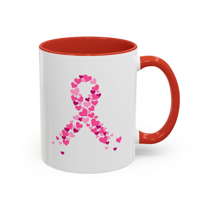 Mug "octobre rose" Ruban Rose Cœurs – Tasse Solidaire Octobre Rose - MoodElle