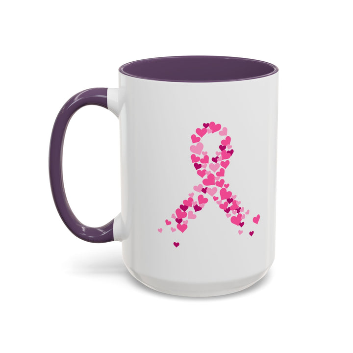 Mug "octobre rose" Ruban Rose Cœurs – Tasse Solidaire Octobre Rose - MoodElle