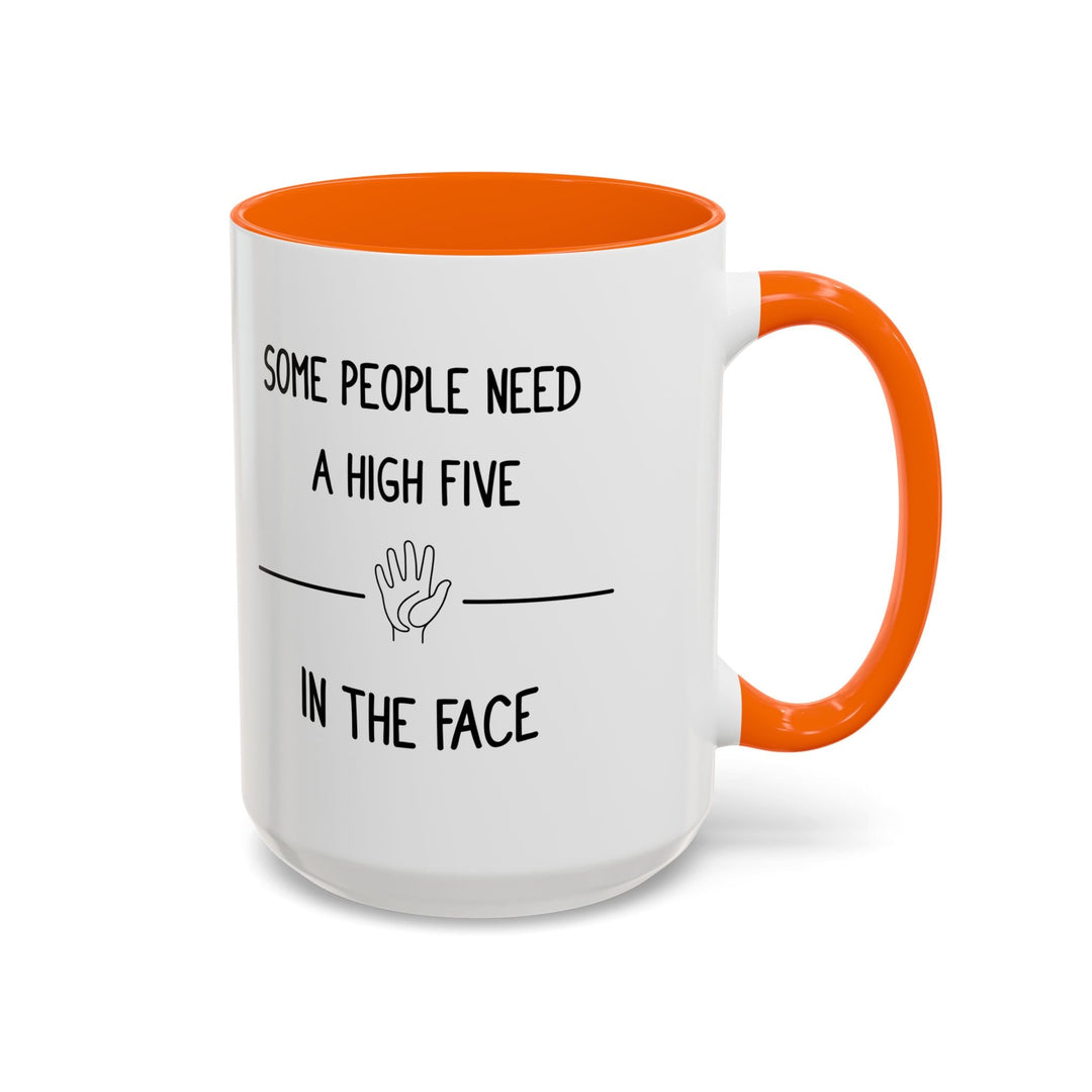 Mug Some people need a high five in the face – Tasse humour noir, idée cadeau drôle et décalée, design minimaliste - MoodElle