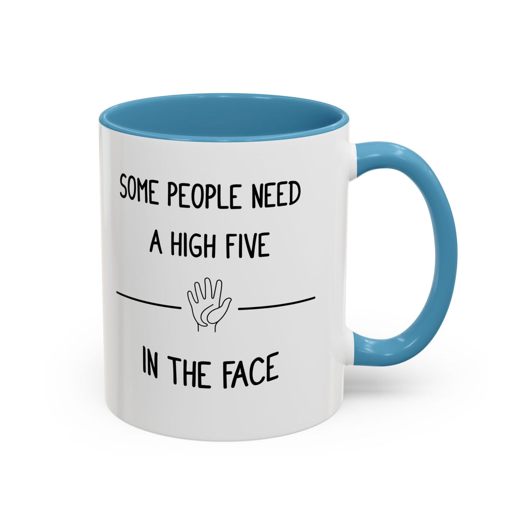 Mug Some people need a high five in the face – Tasse humour noir, idée cadeau drôle et décalée, design minimaliste - MoodElle