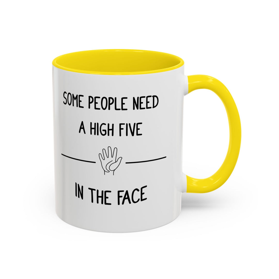 Mug Some people need a high five in the face – Tasse humour noir, idée cadeau drôle et décalée, design minimaliste - MoodElle
