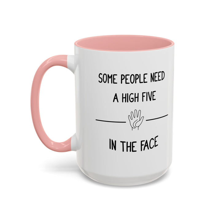 Mug Some people need a high five in the face – Tasse humour noir, idée cadeau drôle et décalée, design minimaliste - MoodElle