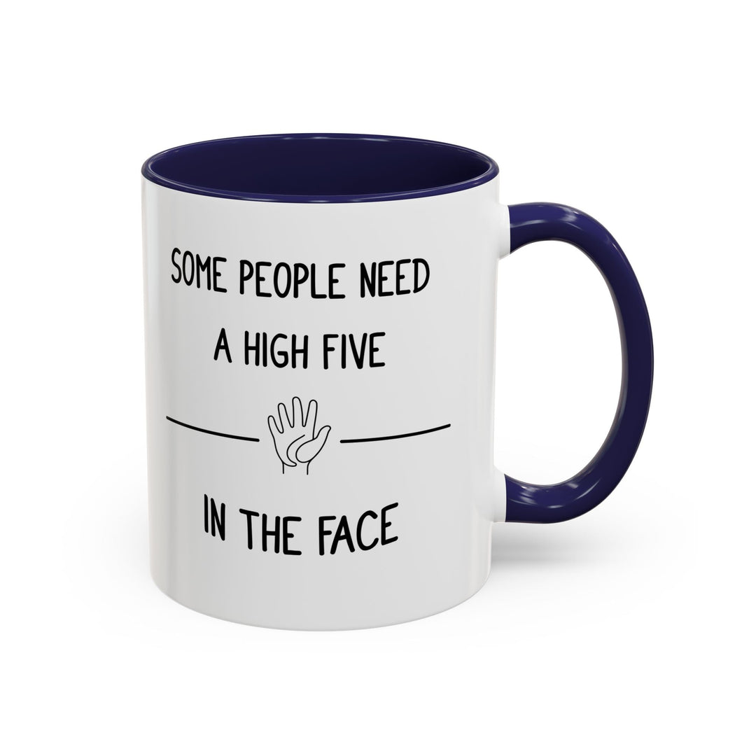 Mug Some people need a high five in the face – Tasse humour noir, idée cadeau drôle et décalée, design minimaliste - MoodElle
