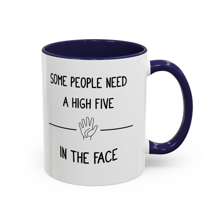 Mug Some people need a high five in the face – Tasse humour noir, idée cadeau drôle et décalée, design minimaliste - MoodElle