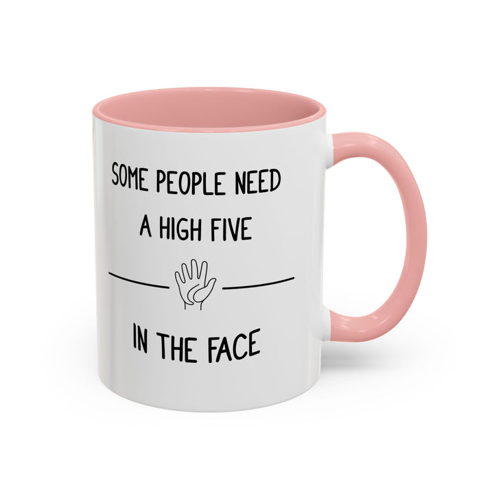 Mug Some people need a high five in the face – Tasse humour noir, idée cadeau drôle et décalée, design minimaliste - MoodElle