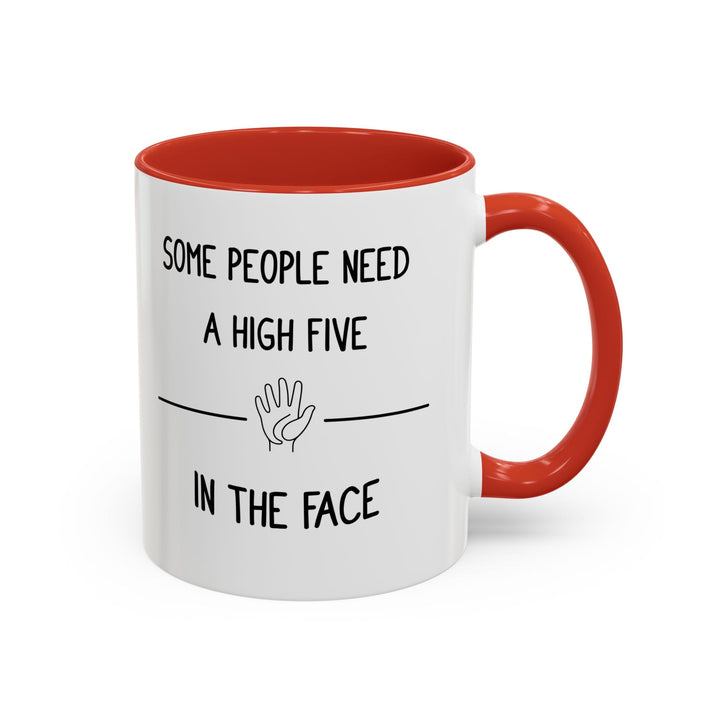 Mug Some people need a high five in the face – Tasse humour noir, idée cadeau drôle et décalée, design minimaliste - MoodElle