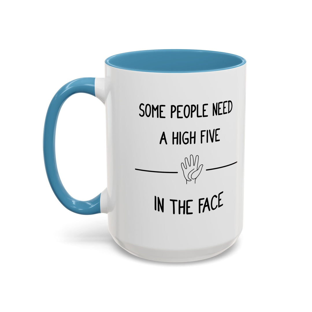 Mug Some people need a high five in the face – Tasse humour noir, idée cadeau drôle et décalée, design minimaliste - MoodElle