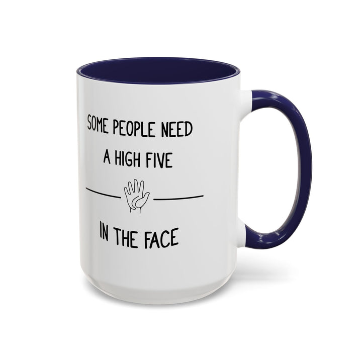 Mug Some people need a high five in the face – Tasse humour noir, idée cadeau drôle et décalée, design minimaliste - MoodElle