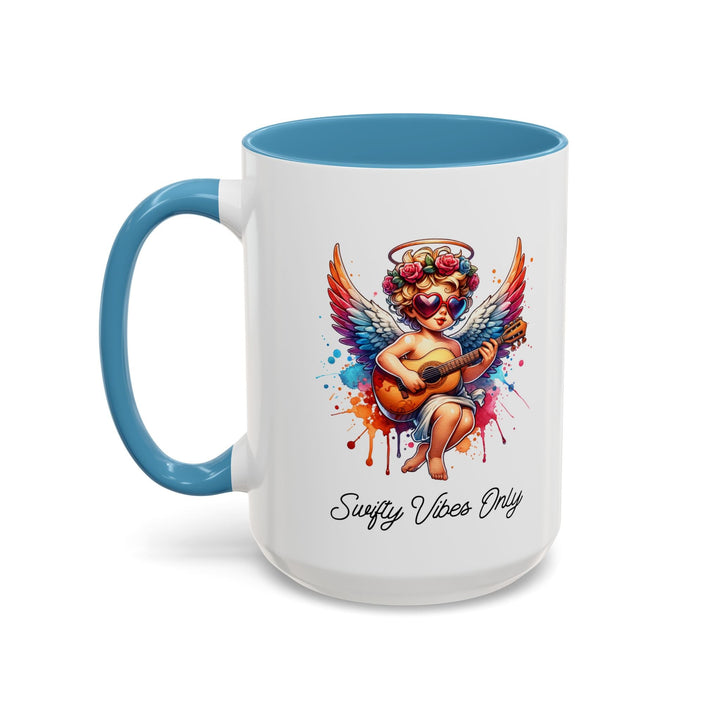 Mug Swifty Vibes Only – Tasse ange pop colorée, illustration guitare et lunettes cœur, idée cadeau originale et feel - good - MoodElle