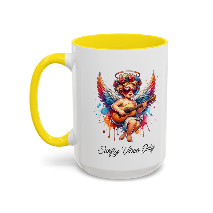 Mug Swifty Vibes Only – Tasse ange pop colorée, illustration guitare et lunettes cœur, idée cadeau originale et feel - good - MoodElle