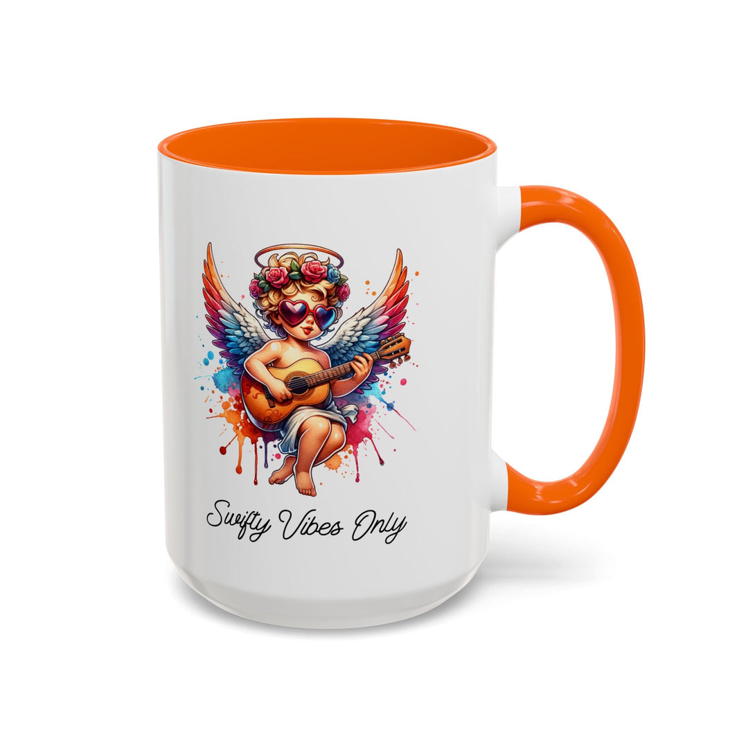 Mug Swifty Vibes Only – Tasse ange pop colorée, illustration guitare et lunettes cœur, idée cadeau originale et feel - good - MoodElle