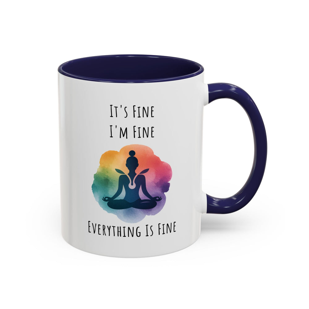 Mug yoga méditation – “It’s Fine I’m Fine Everything is Fine” – Tasse cadeau zen arc - en - ciel - MoodElle