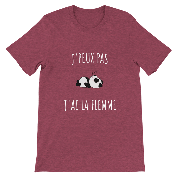 T-shirt "j'peux pas, j'ai la flemme" - MoodElle