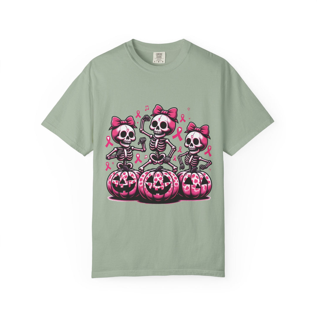 T-shirt squelettes roses sur citrouilles – édition spéciale Octobre Rose & Halloween - MoodElle