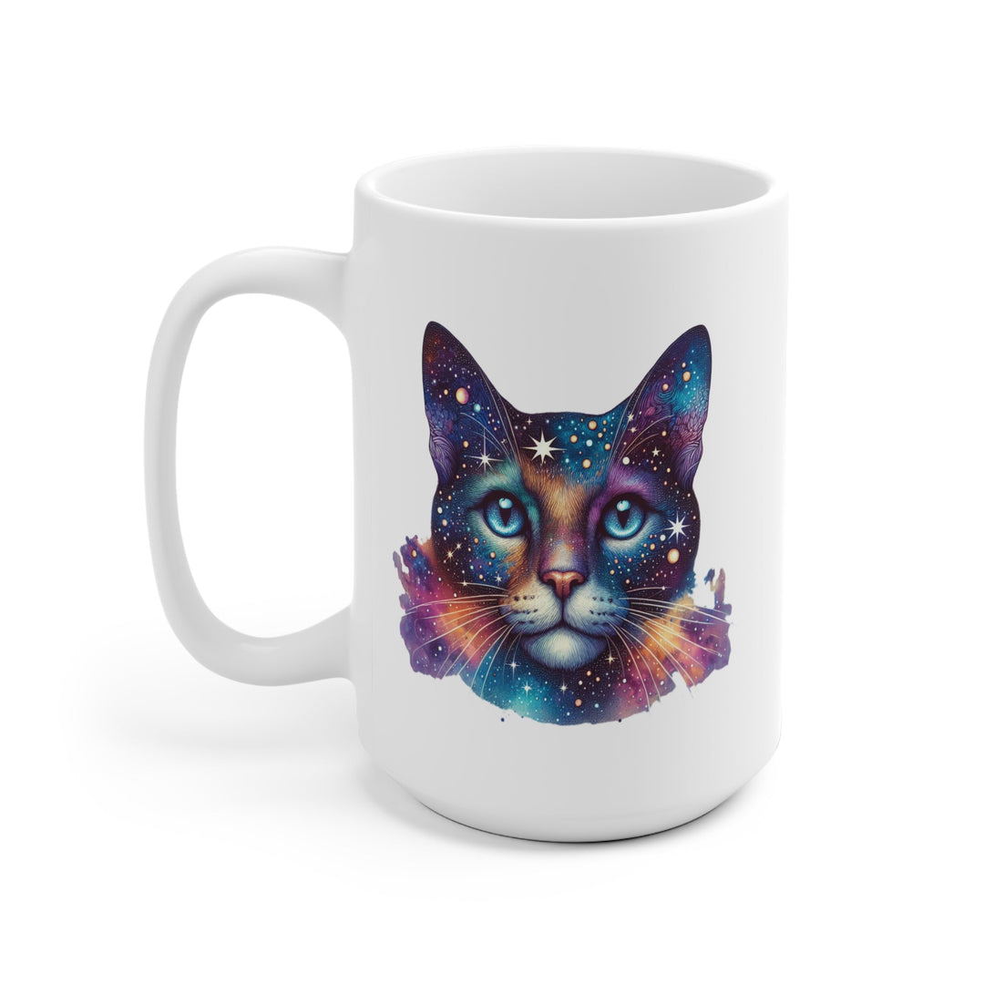 Tasse blanche chat galaxie – mug “Space Cat” – cadeau amoureux des chats & astronomie - MoodElle