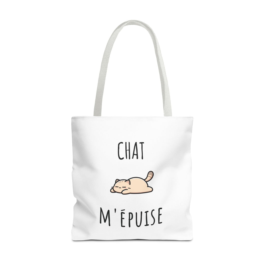 Tote Bag Chat M’Épuise – Sac Humoristique Chat Paresseux – Cadeau Original et Décontracté - MoodElle