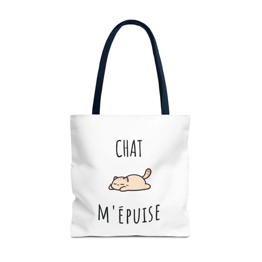Tote Bag Chat M’Épuise – Sac Humoristique Chat Paresseux – Cadeau Original et Décontracté - MoodElle