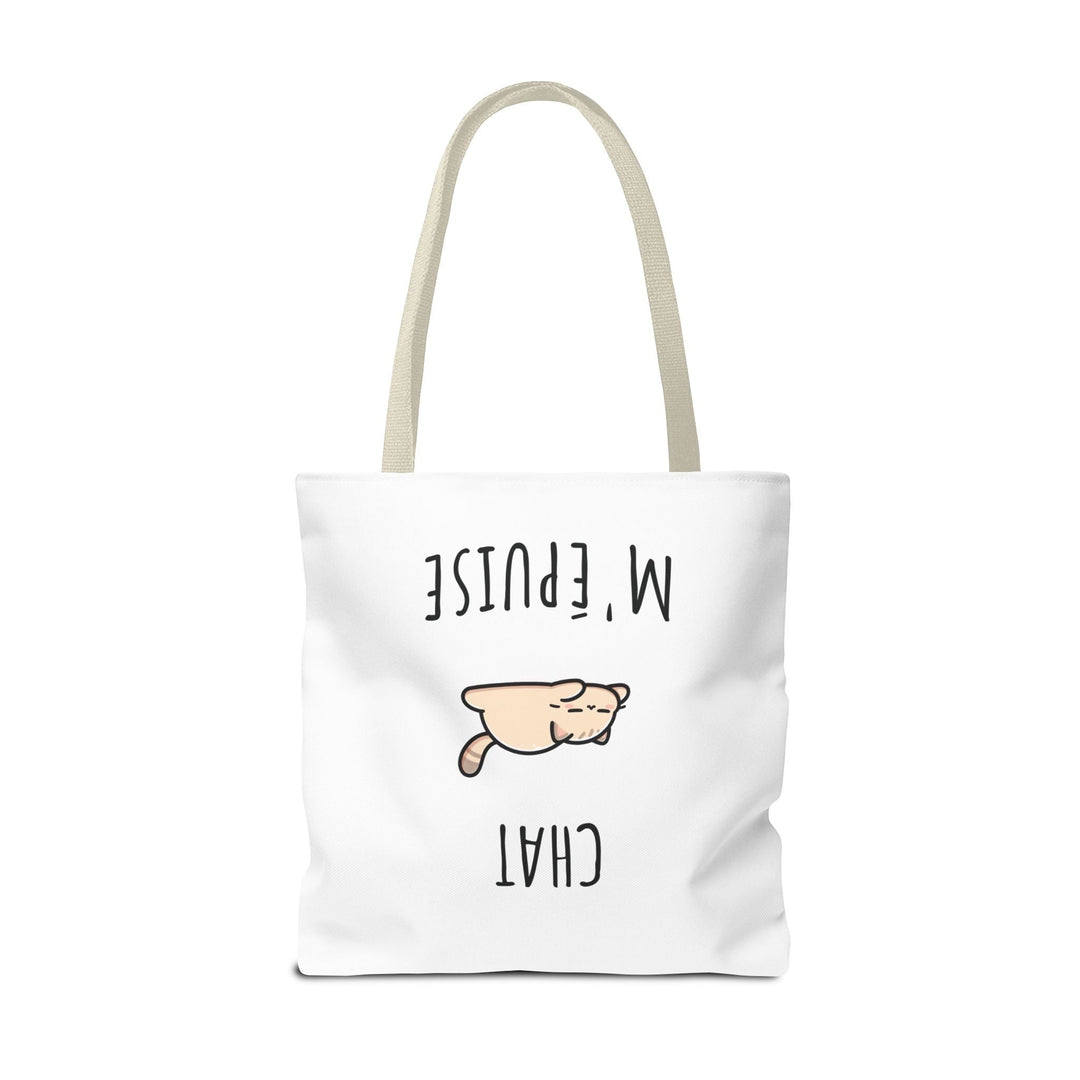 Tote Bag Chat M’Épuise – Sac Humoristique Chat Paresseux – Cadeau Original et Décontracté - MoodElle