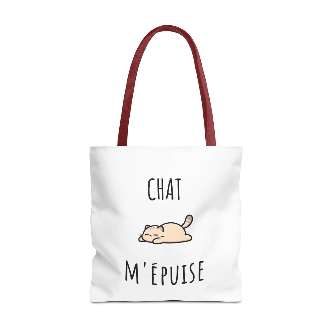 Tote Bag Chat M’Épuise – Sac Humoristique Chat Paresseux – Cadeau Original et Décontracté - MoodElle