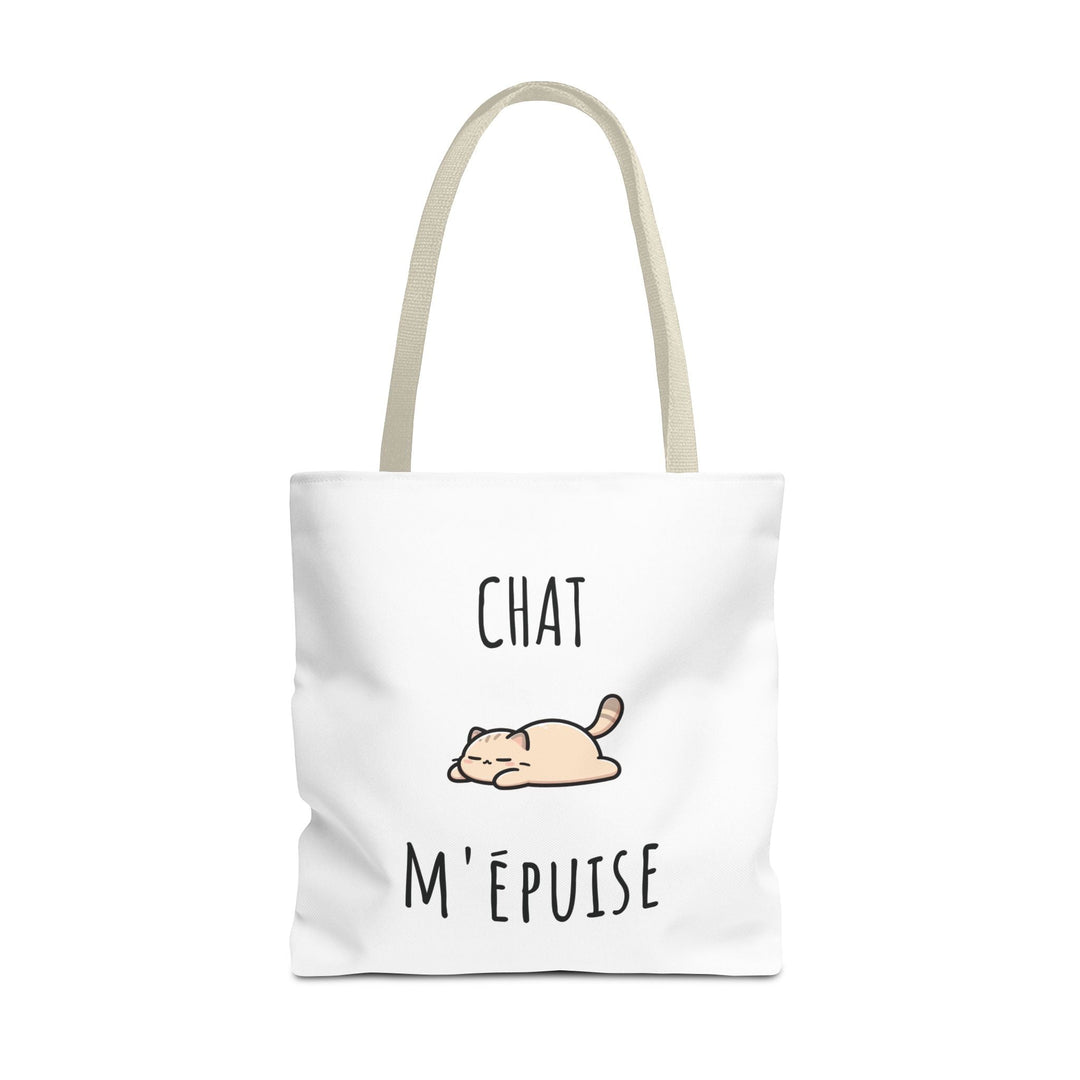 Tote Bag Chat M’Épuise – Sac Humoristique Chat Paresseux – Cadeau Original et Décontracté - MoodElle