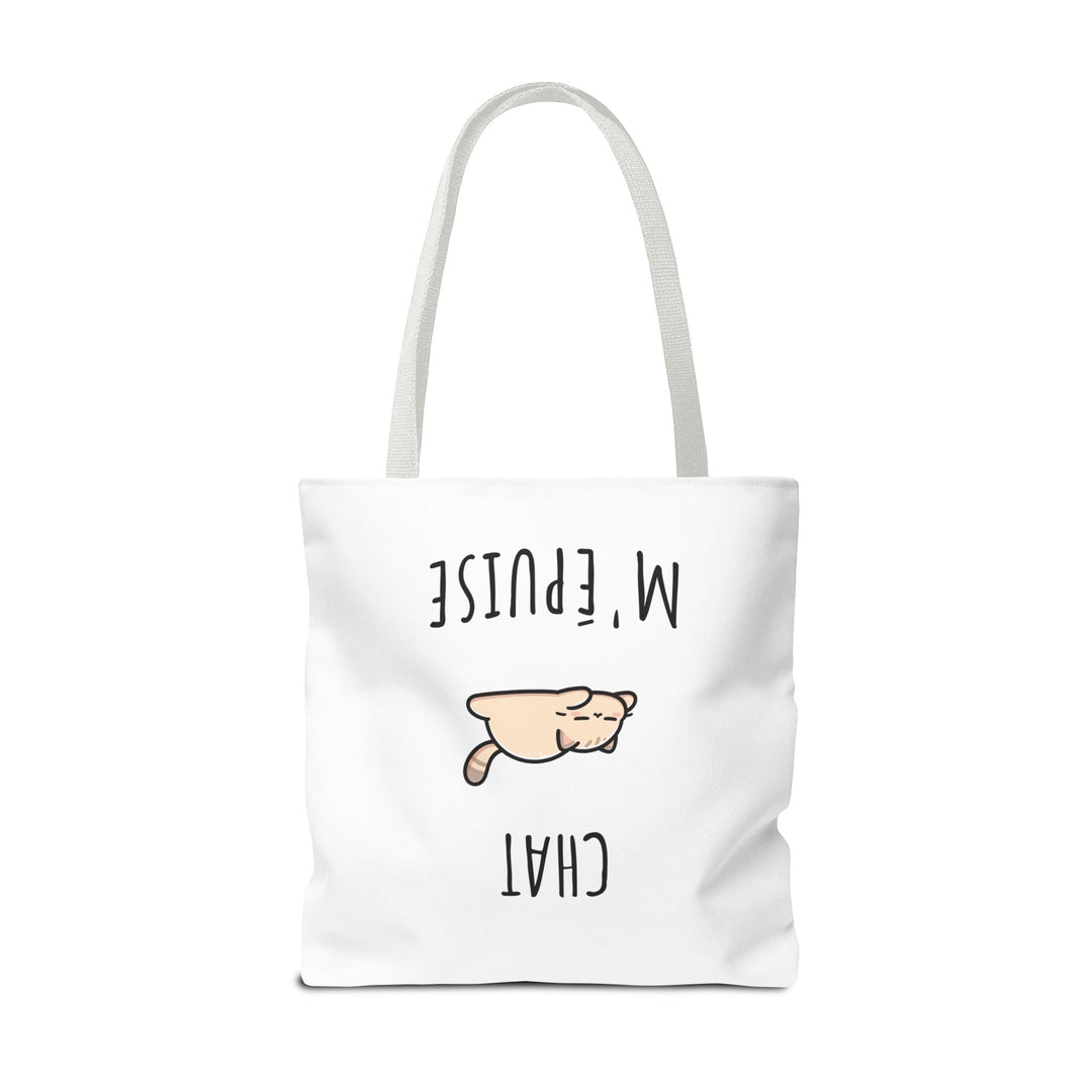 Tote Bag Chat M’Épuise – Sac Humoristique Chat Paresseux – Cadeau Original et Décontracté - MoodElle